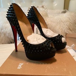 Christian Louboutin Lady Peep  spike blk/blk